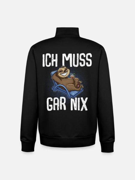 Ich Muss Gar Nix Faultier - Unisex Organic Zip Sweatshirt von Stanley/Stella - Schwarz
