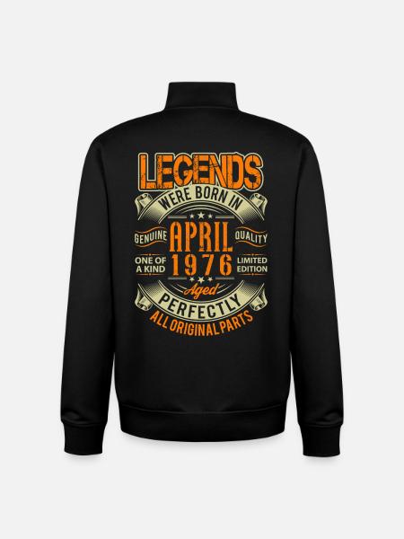 1976 April Birthday Legend - Unisex Organic Zip Sweatshirt by Stanley/Stella - black
