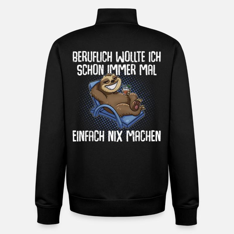 Faultier Beruf - Unisex Organic Zip Sweatshirt von Stanley/Stella - Schwarz