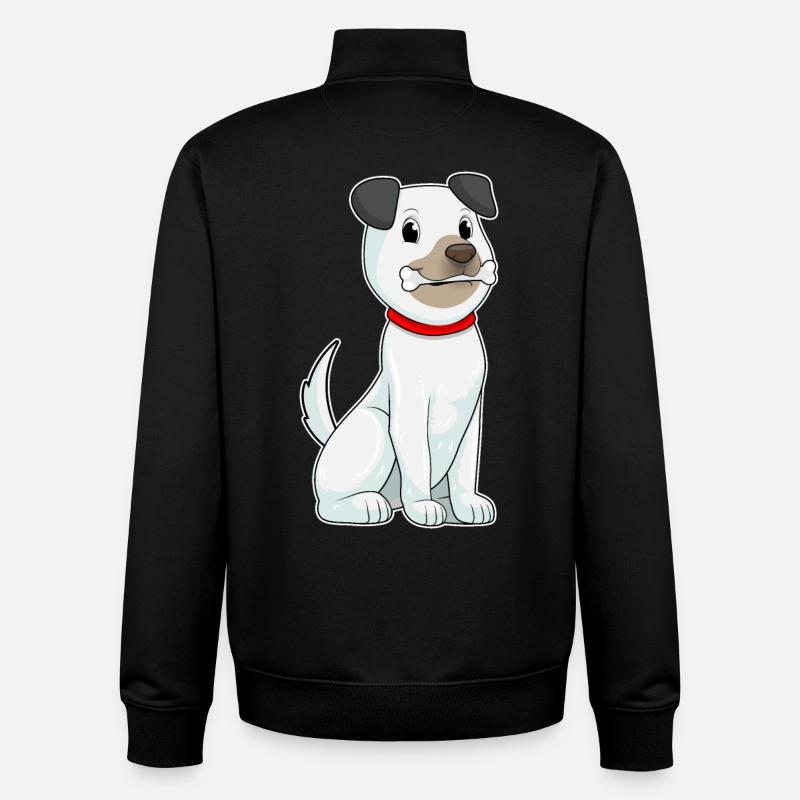 Hund Knochen - Unisex Organic Zip Sweatshirt von Stanley/Stella - Schwarz