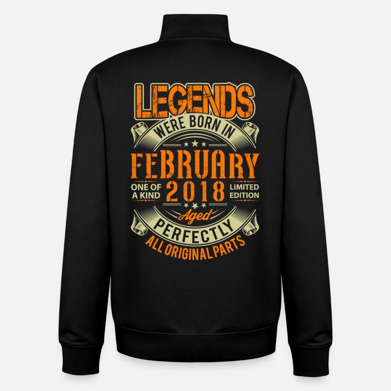 Légende d’anniversaire de février 2018 - Sweat zippé unisexe en coton bio Stanley/Stella - noir