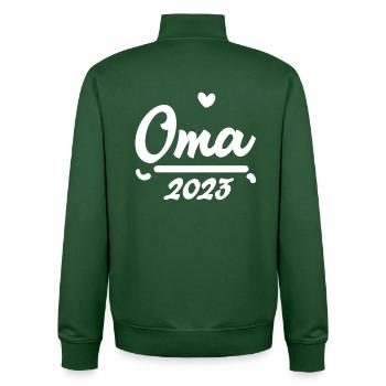 oma 2023 - Unisex Organic Zip Sweatshirt von Stanley/Stella - Flaschengrün - Hinten - AI Model Male 185 dark (185cm)
