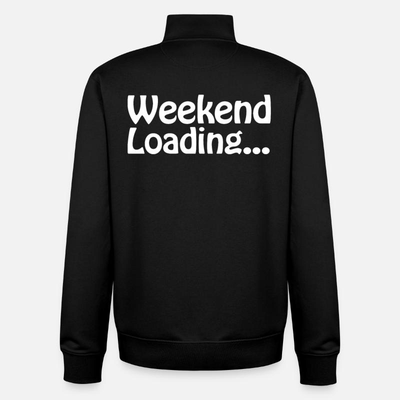 Weekend loading - Wochenende - Bald Wochenende - Unisex Organic Zip Sweatshirt von Stanley/Stella - Schwarz