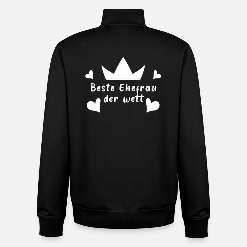 Beste Ehefrau der Welt - Unisex Organic Zip Sweatshirt von Stanley/Stella - Schwarz