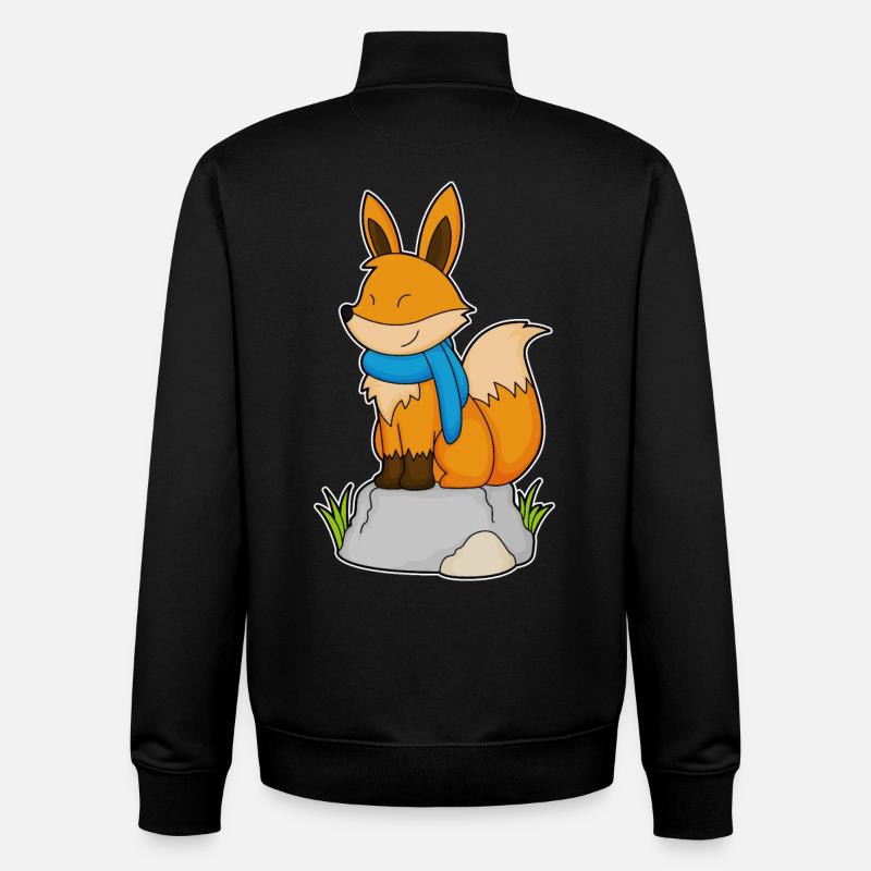 Fox Scarf - Unisex Organic Zip Sweatshirt by Stanley/Stella - black