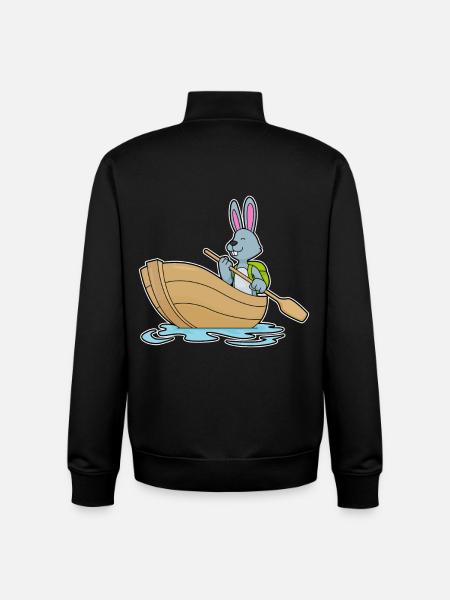Bunny Small Boat - Unisex Organic Zip Sweatshirt by Stanley/Stella - black