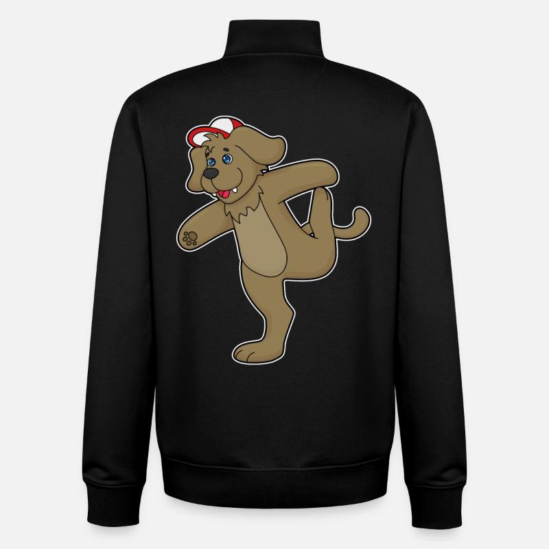 Yoga canin Gymnastique - Sweat zippé unisexe en coton bio Stanley/Stella - noir