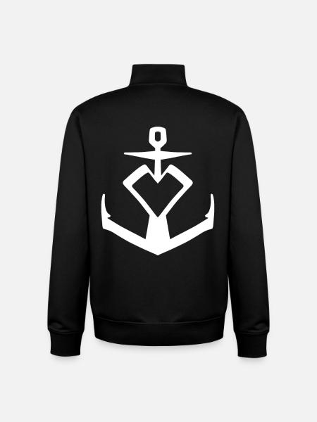 Anchor Heart Symbol - Unisex Organic Zip Sweatshirt by Stanley/Stella - black