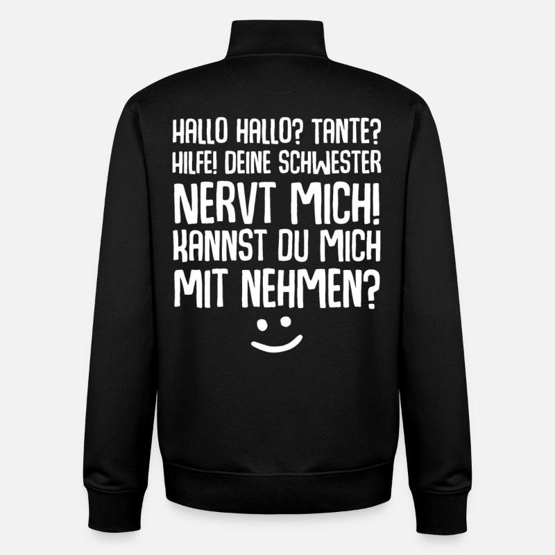 Tante Nichte Neffe - Unisex Organic Zip Sweatshirt von Stanley/Stella - Schwarz