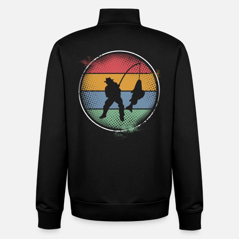 Pêche Pêcher Pêcheur - Sweat zippé unisexe en coton bio Stanley/Stella - noir