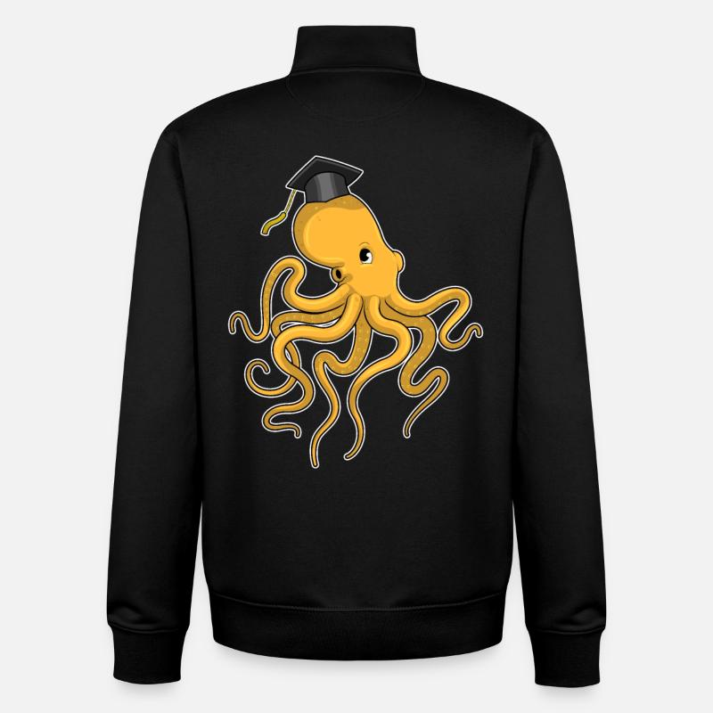 Krake en tant qu’étudiant diplômé - Sweat zippé unisexe en coton bio Stanley/Stella - noir