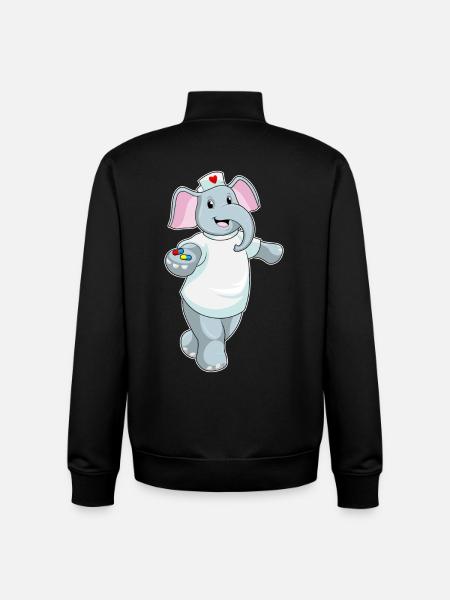 Médecine infirmière éléphant - Sweat zippé unisexe en coton bio Stanley/Stella - noir