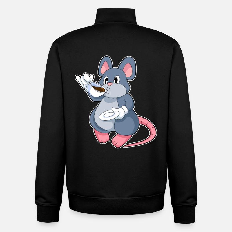 Maus Kaffee Tasse - Unisex Organic Zip Sweatshirt von Stanley/Stella - Schwarz