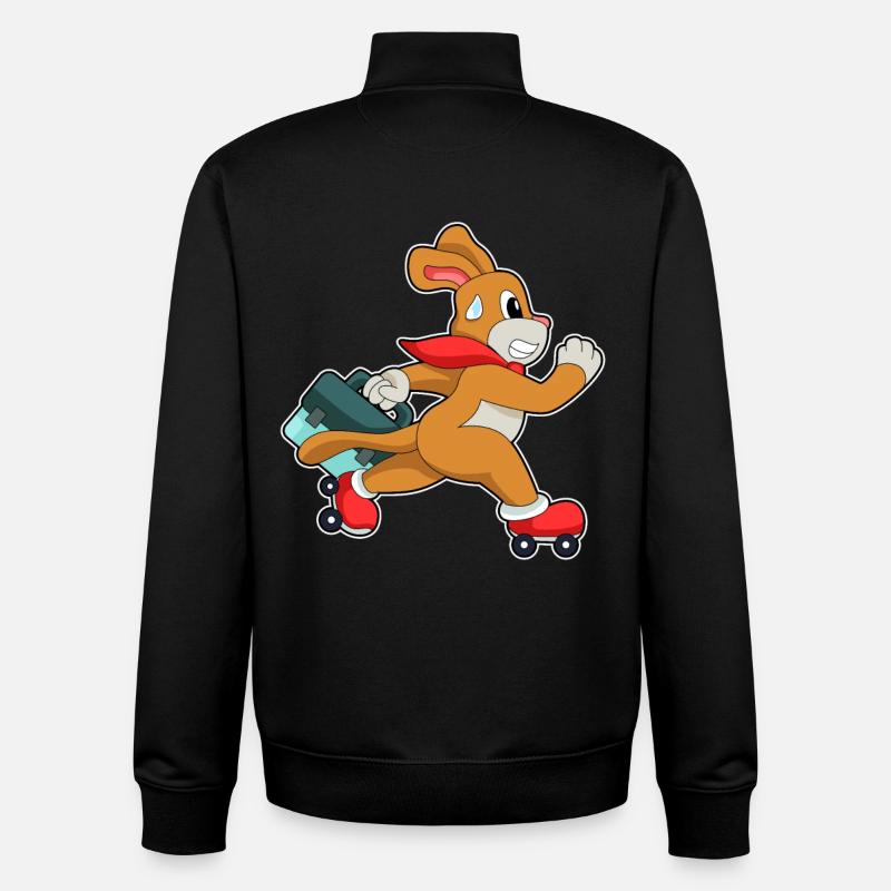 Hund Rollschuhfahren Rollschuhe - Unisex Organic Zip Sweatshirt von Stanley/Stella - Schwarz