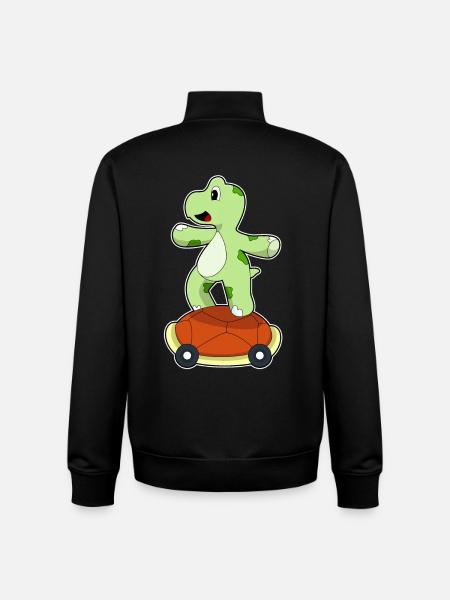 Turtle Skater Skateboard - Unisex Organic Zip Sweatshirt by Stanley/Stella - black