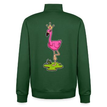 Couronne de flamant rose - Sweat zippé unisexe en coton bio Stanley/Stella - vert bouteille - Dos - AI Model Male 185 dark (185cm)