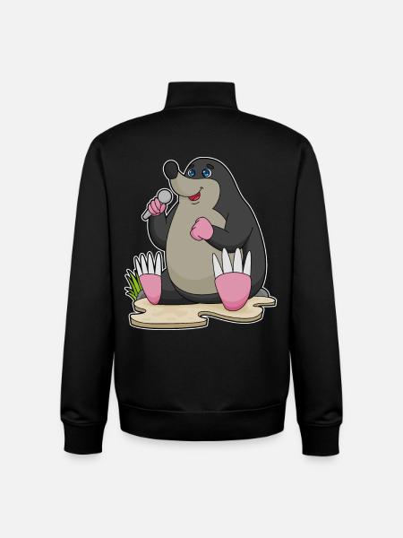 Mole Singer Microphone Singing - Unisex Organic Zip Sweatshirt by Stanley/Stella - black