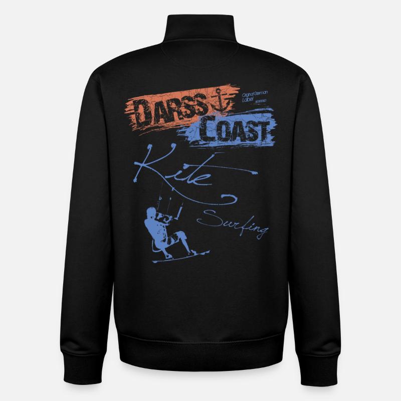DarssCoast - Kite Surfing - Unisex Organic Zip Sweatshirt von Stanley/Stella - Schwarz
