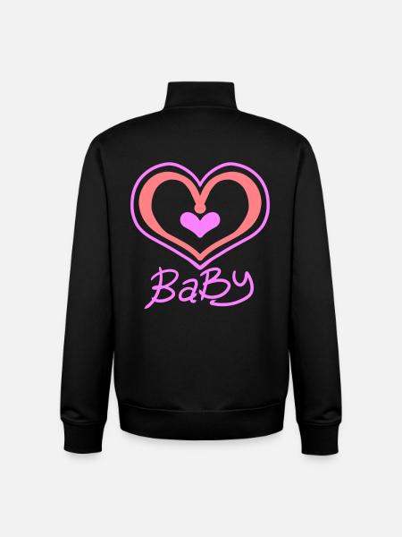 Cœur de bébé - Sweat zippé unisexe en coton bio Stanley/Stella - noir