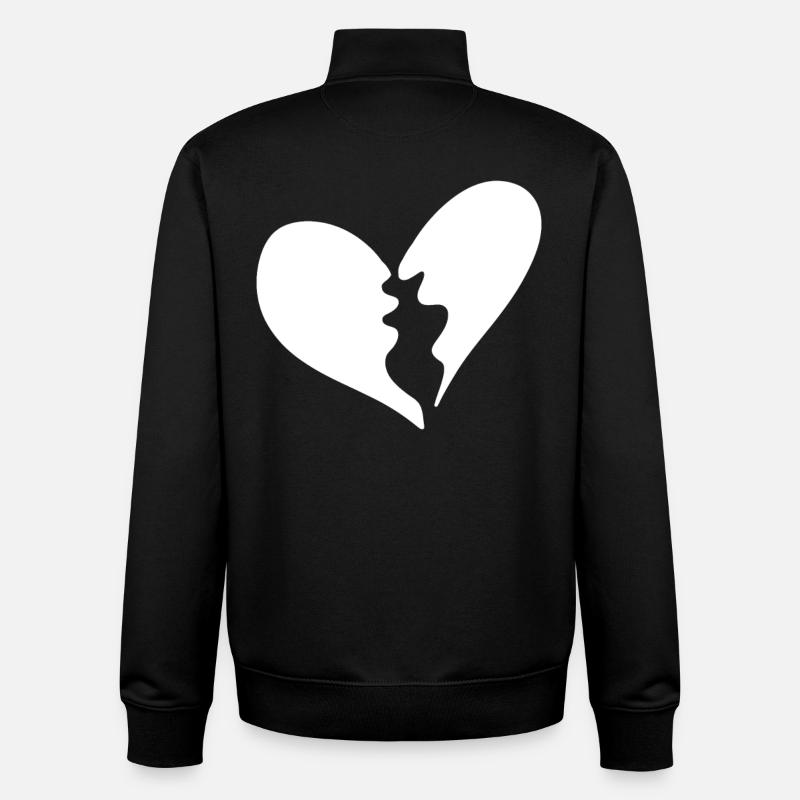 Broken heart - Unisex Organic Zip Sweatshirt by Stanley/Stella - black