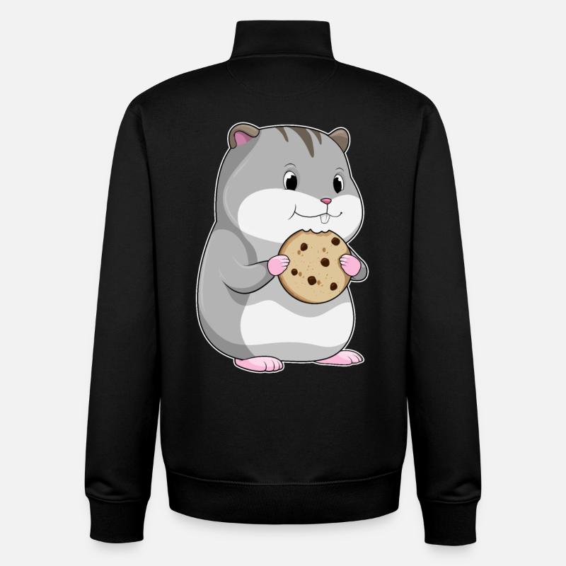 Hamster avec biscuit - Sweat zippé unisexe en coton bio Stanley/Stella - noir