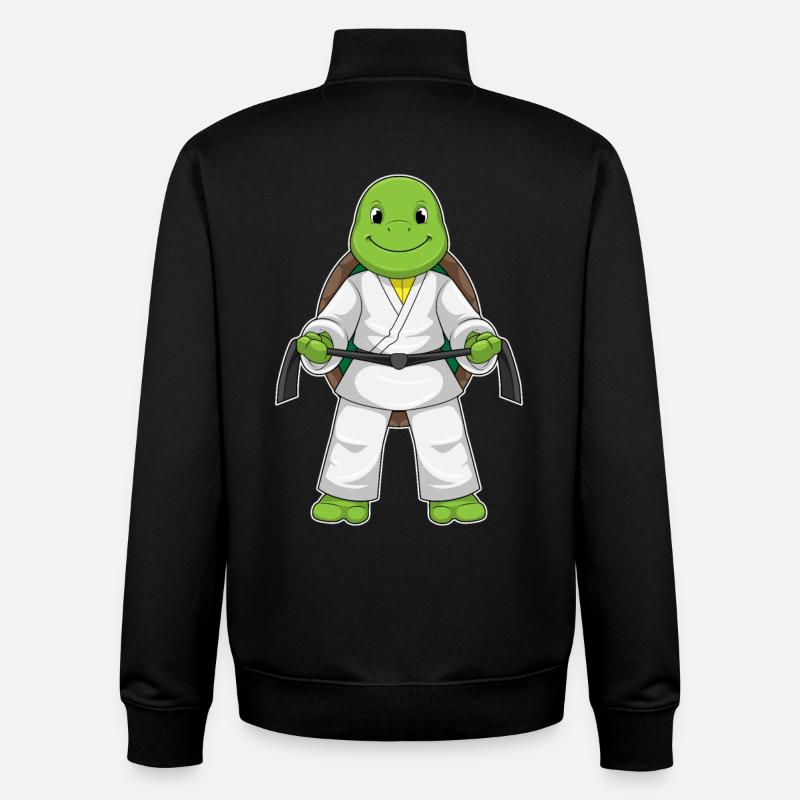 Turtle Karate Martial Arts - Unisex Organic Zip Sweatshirt by Stanley/Stella - black