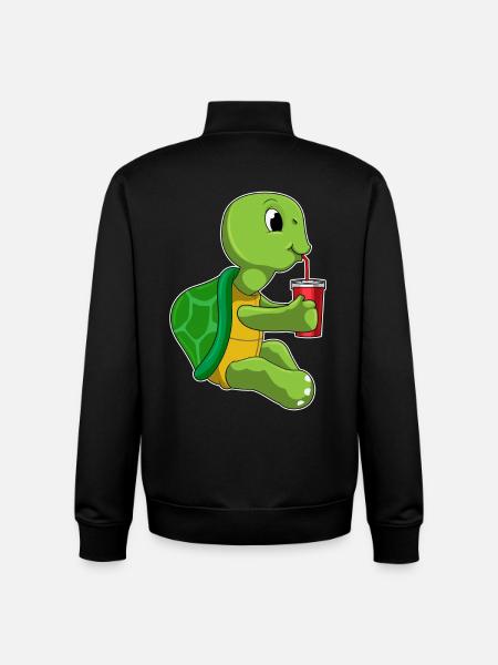 Turtle Mug to go - Unisex Organic Zip Sweatshirt by Stanley/Stella - black
