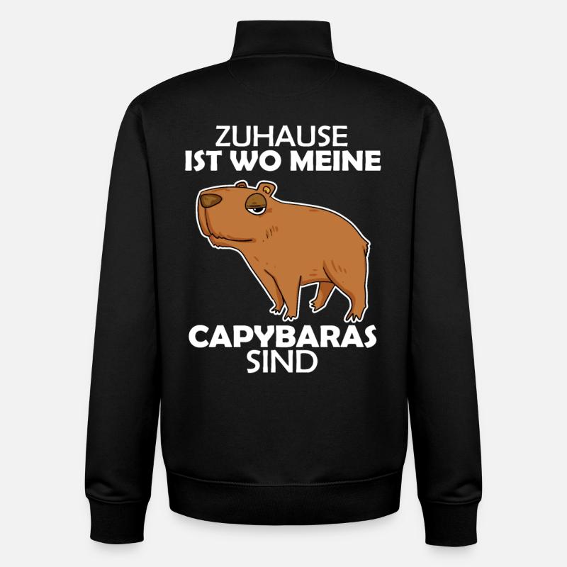 Capybara - Unisex Organic Zip Sweatshirt von Stanley/Stella - Schwarz