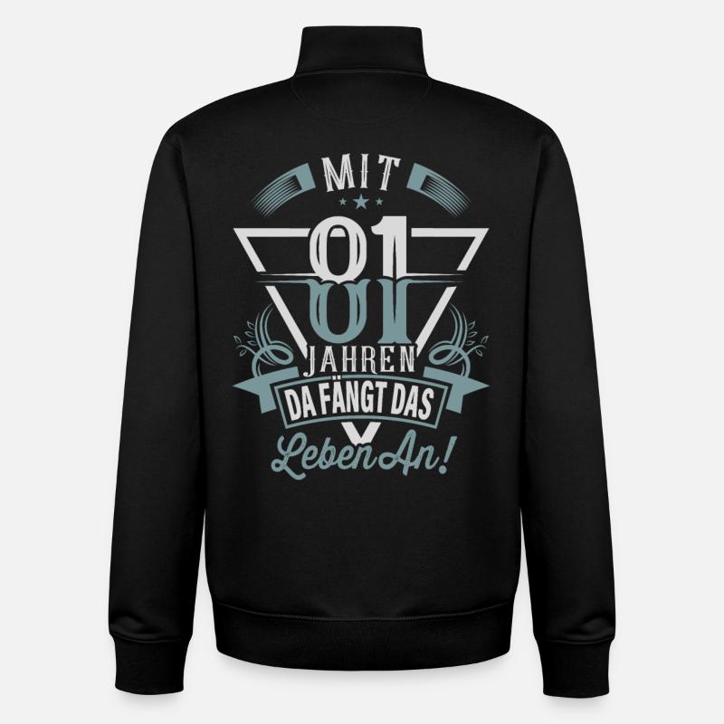 81. Geburtstag Da Fängt Das Leben An - Unisex Organic Zip Sweatshirt von Stanley/Stella - Schwarz