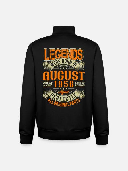 1956 August Birthday Legend - Unisex Organic Zip Sweatshirt by Stanley/Stella - black