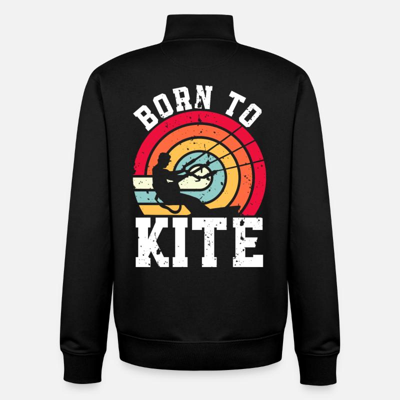 Kitesurfen Kitesurf Kitesurfer Kiteboard - Sweat zippé unisexe en coton bio Stanley/Stella - noir
