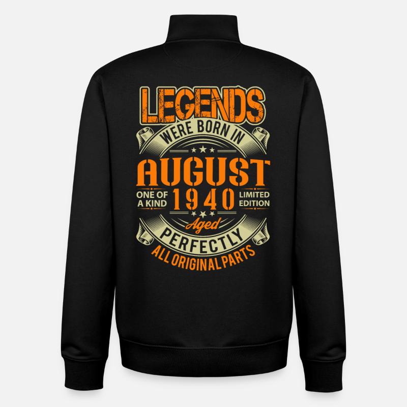 1940 August Geburtstag Legende - Unisex Organic Zip Sweatshirt von Stanley/Stella - Schwarz