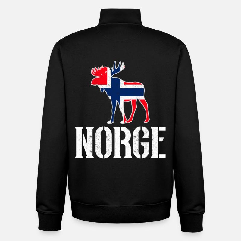 Norvège - Sweat zippé unisexe en coton bio Stanley/Stella - noir