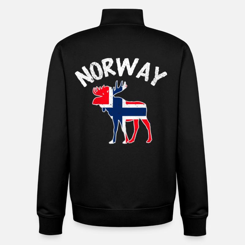 Norvège - Sweat zippé unisexe en coton bio Stanley/Stella - noir