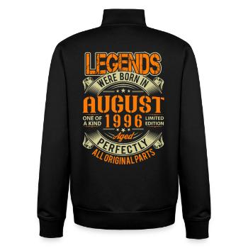 1996 August Birthday Legend - Unisex Organic Zip Sweatshirt by Stanley/Stella - black - Back - AI Model Male 185 light (185cm)