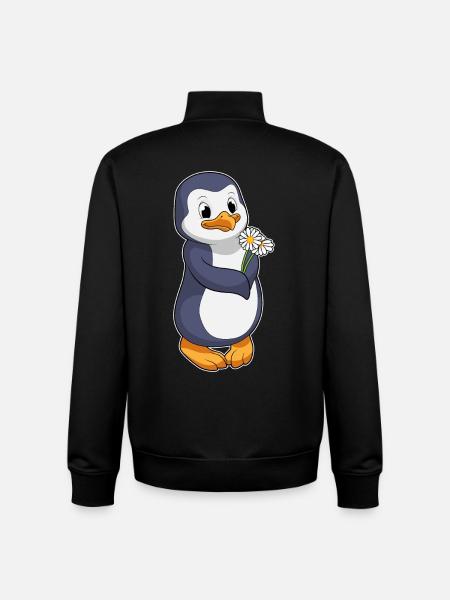 Penguin Daisy - Unisex Organic Zip Sweatshirt by Stanley/Stella - black