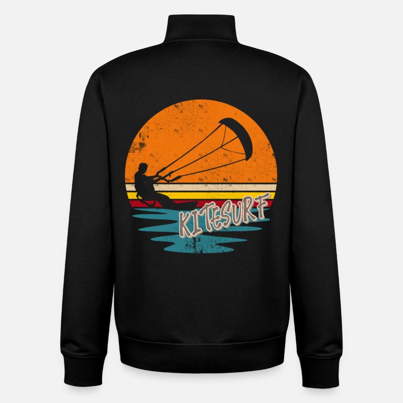 Kitesurfen Kitesurf Kitesurfer Kiteboard - Unisex Organic Zip Sweatshirt von Stanley/Stella - Schwarz