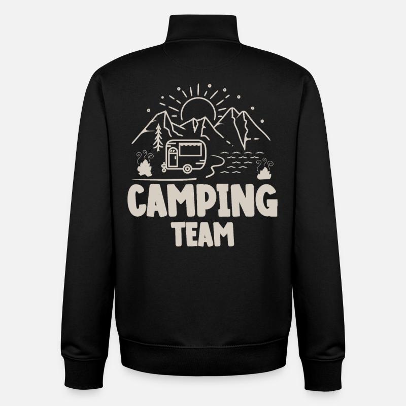 Camping Team Camper Campen - Unisex Organic Zip Sweatshirt by Stanley/Stella - black