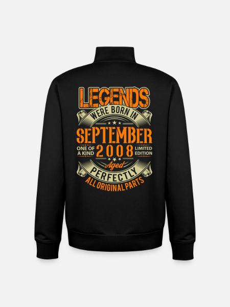 2008 September Birthday Legend - Unisex Organic Zip Sweatshirt by Stanley/Stella - black