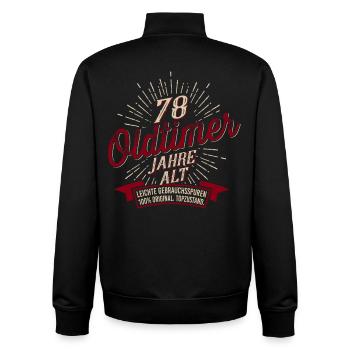 78. Geburtstag Oldtimer - Unisex Organic Zip Sweatshirt von Stanley/Stella - Schwarz - Hinten - AI Model Male 185 light (185cm)