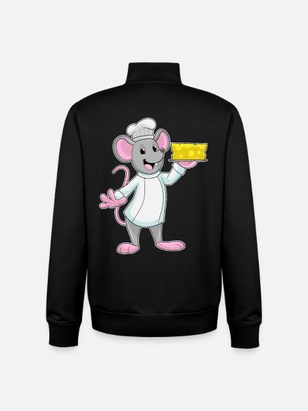 Mouse Cook Cheese Cooking - Unisex Organic Zip Sweatshirt by Stanley/Stella - black
