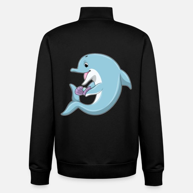 Dolphin Pearl - Unisex Organic Zip Sweatshirt by Stanley/Stella - black