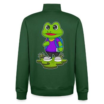 Frosch Wanderer Rucksack Wandern - Unisex Organic Zip Sweatshirt von Stanley/Stella - Flaschengrün - Hinten - AI Model Male 185 dark (185cm)