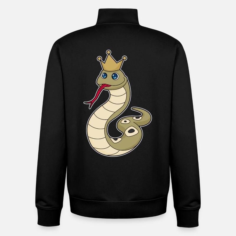Serpent comme roi avec couronne - Sweat zippé unisexe en coton bio Stanley/Stella - noir