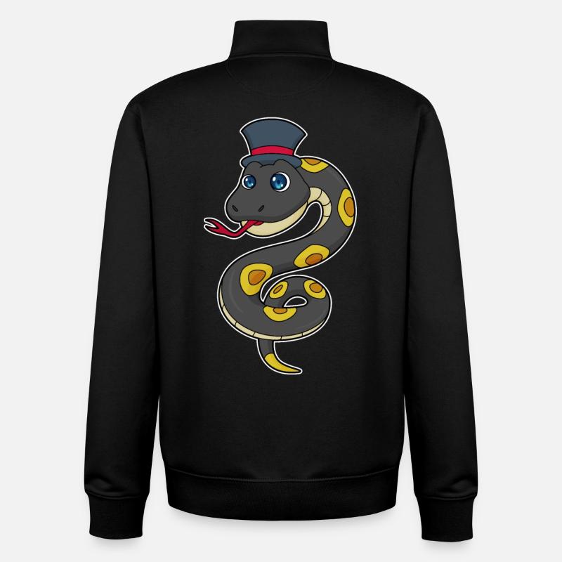 Schlange mit Hut - Unisex Organic Zip Sweatshirt von Stanley/Stella - Schwarz