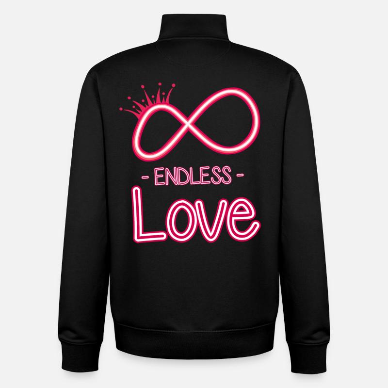 symbole de l’amour éternel - Sweat zippé unisexe en coton bio Stanley/Stella - noir