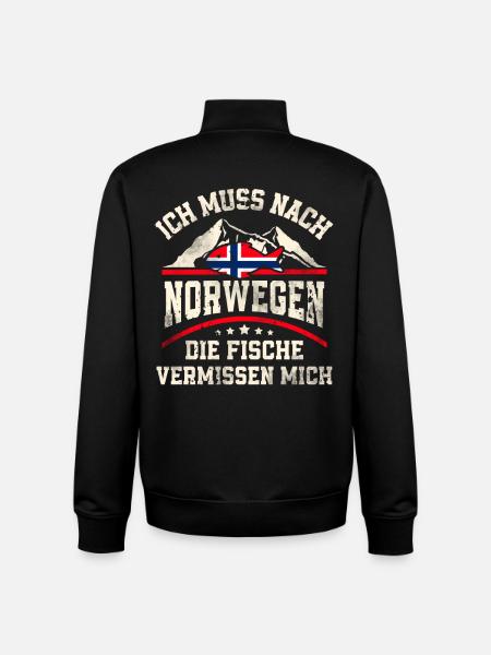 Norwegen Angeln Angler Fischen - Unisex Organic Zip Sweatshirt von Stanley/Stella - Schwarz
