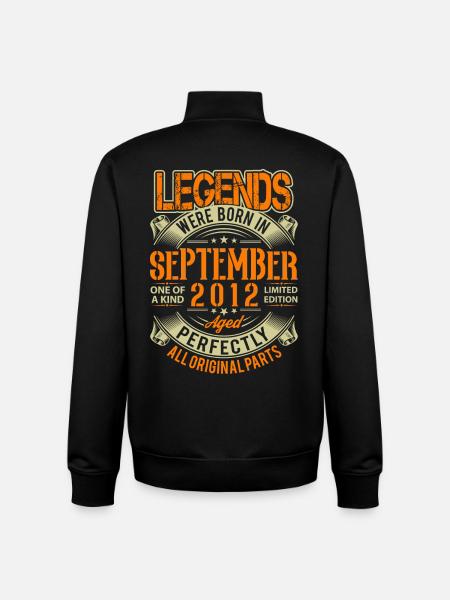 2012 September Birthday Legend - Unisex Organic Zip Sweatshirt by Stanley/Stella - black
