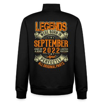 2022 September Birthday Legend - Unisex Organic Zip Sweatshirt by Stanley/Stella - black - Back - AI Model Male 185 light (185cm)