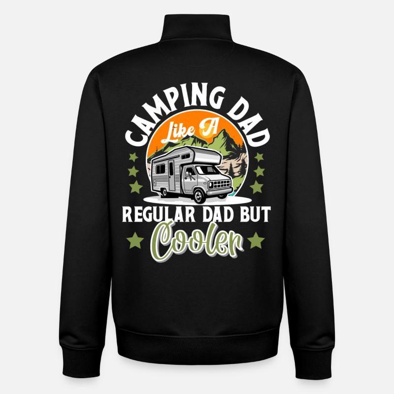 Camping Papa Camper Campen - Unisex Organic Zip Sweatshirt by Stanley/Stella - black